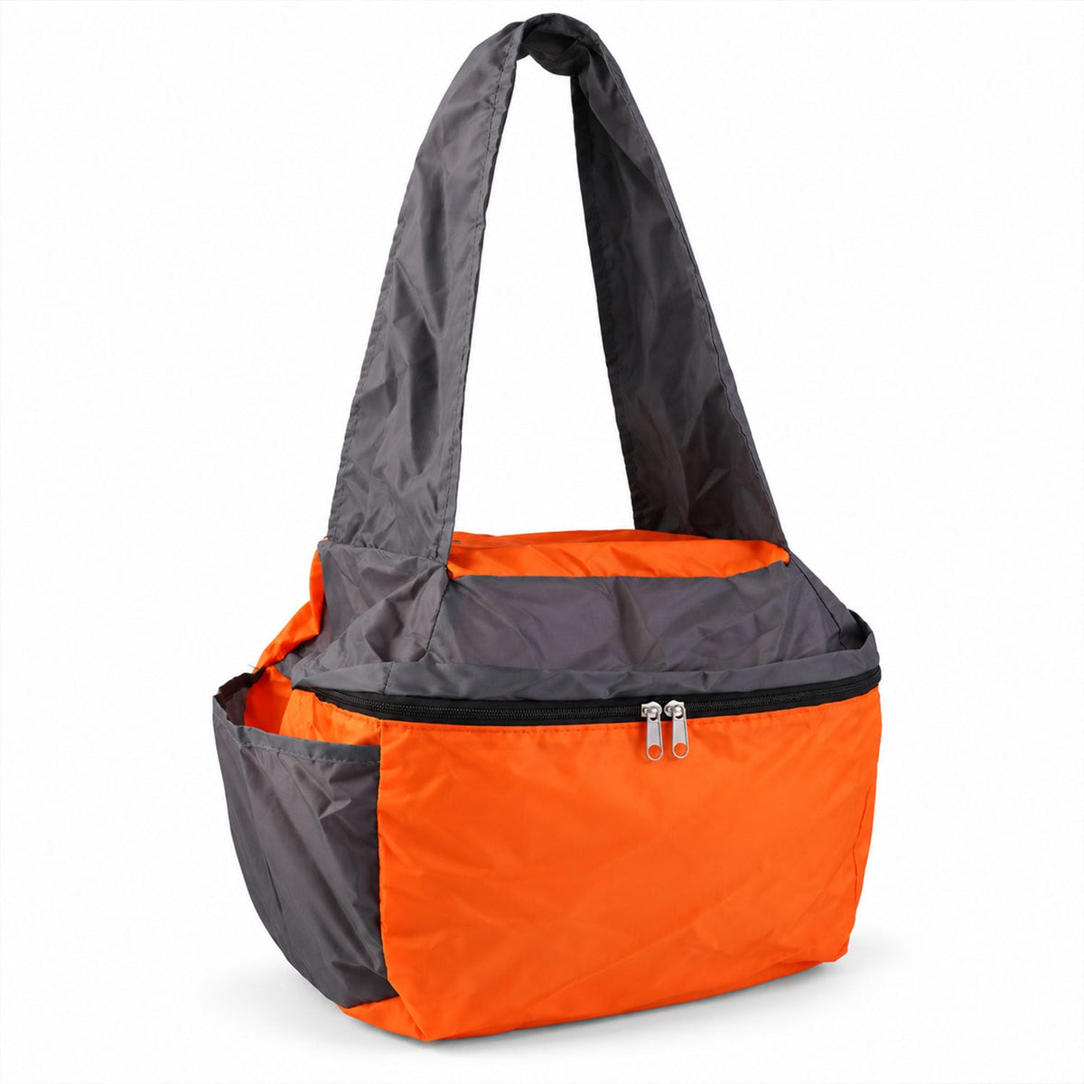 Travel Tote Carry Bag With Double Zippers And Shoulder Straps (1 Pc 26x33 Cm)